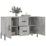 Buffet gris béton 100x36x60 cm bois d'ingénierie