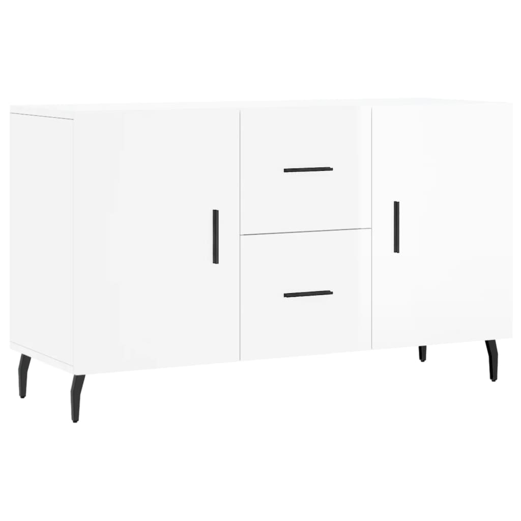 Hochglanzweißes Sideboard 100x36x60 cm aus Holzwerkstoff