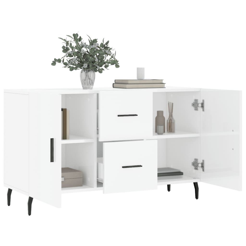 Hochglanzweißes Sideboard 100x36x60 cm aus Holzwerkstoff