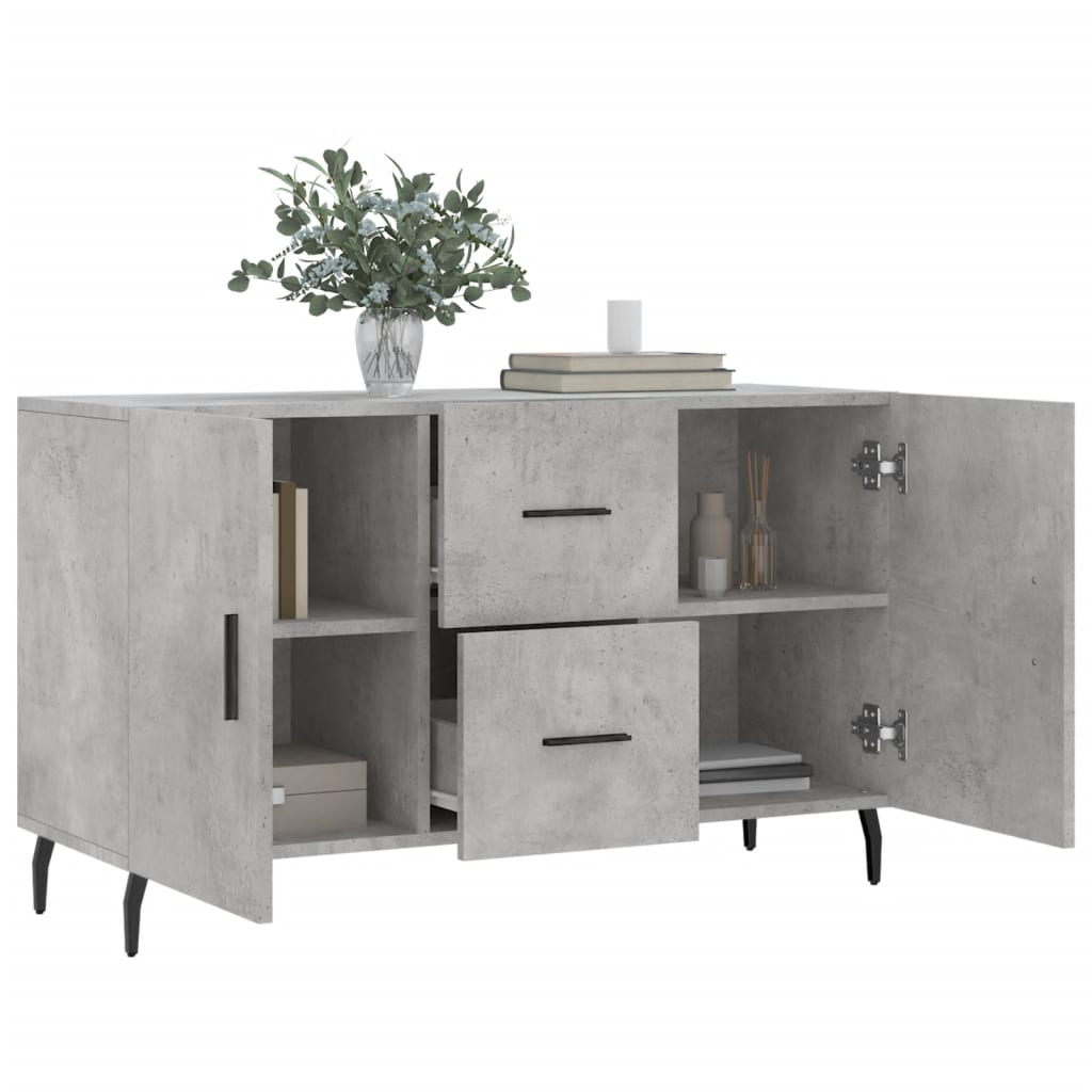 Concrete gray sideboard 100x36x60 cm engineered wood