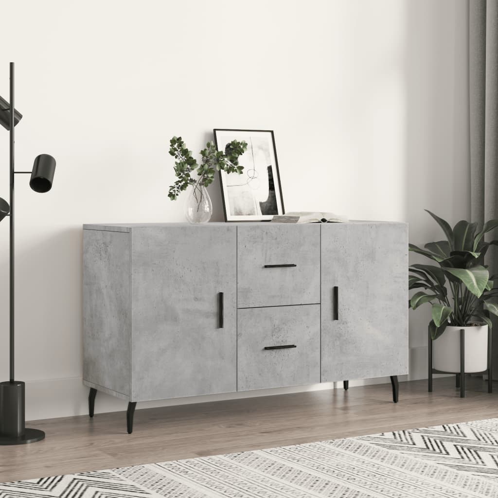 Concrete gray sideboard 100x36x60 cm engineered wood