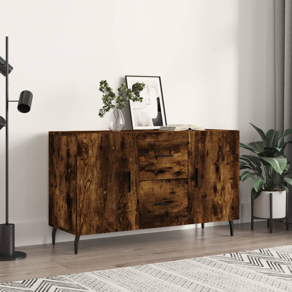 Smoked oak sideboard 100x36x60 cm engineered wood