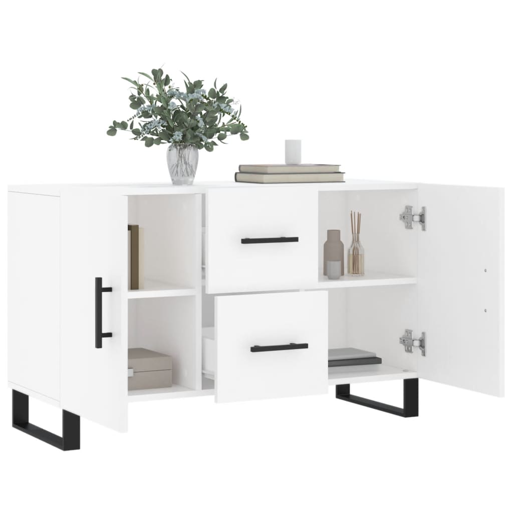 Buffet blanc 100x36x60 cm bois d'ingénierie