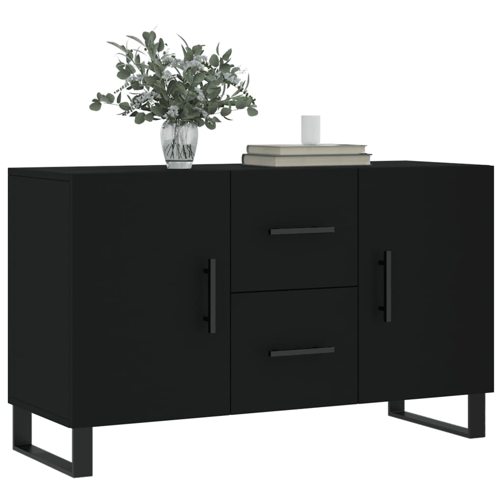 Buffet noir 100x36x60 cm bois d'ingénierie