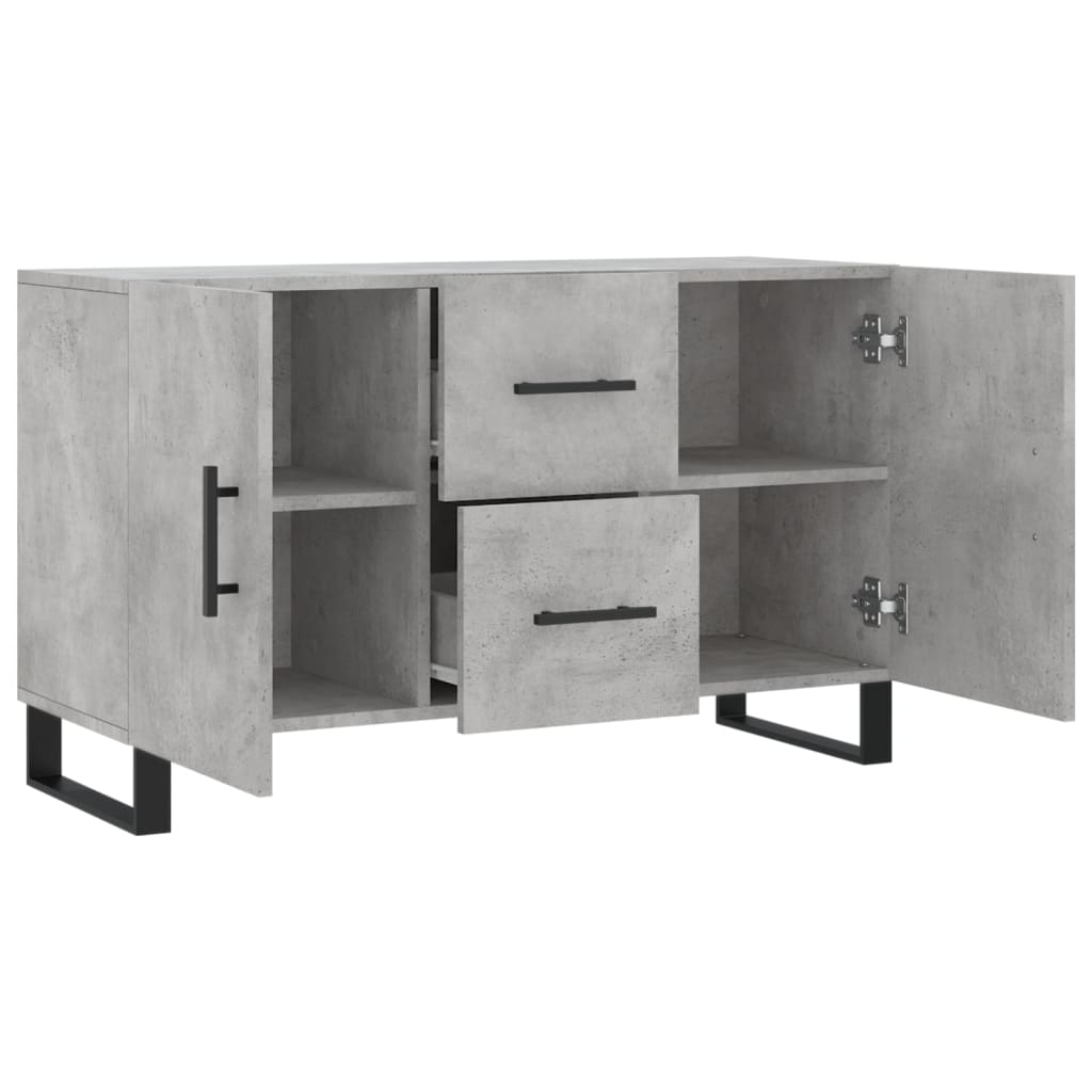 Buffet gris béton 100x36x60 cm bois d'ingénierie