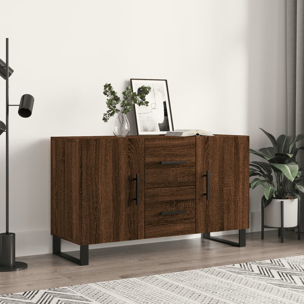 Brown oak sideboard 100x36x60 cm engineered wood