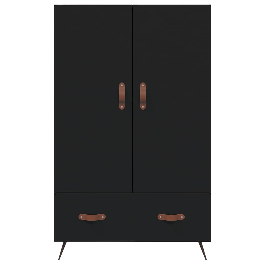 Buffet haut noir 69,5x31x115 cm bois d'ingénierie