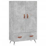 Buffet haut gris béton 69,5x31x115 cm bois d'ingénierie