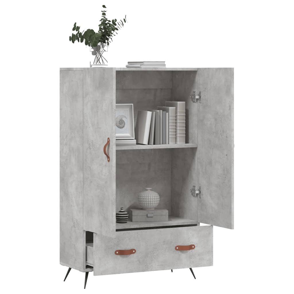 Concrete gray high sideboard 69.5x31x115 cm engineered wood