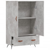 Buffet haut gris béton 69,5x31x115 cm bois d'ingénierie