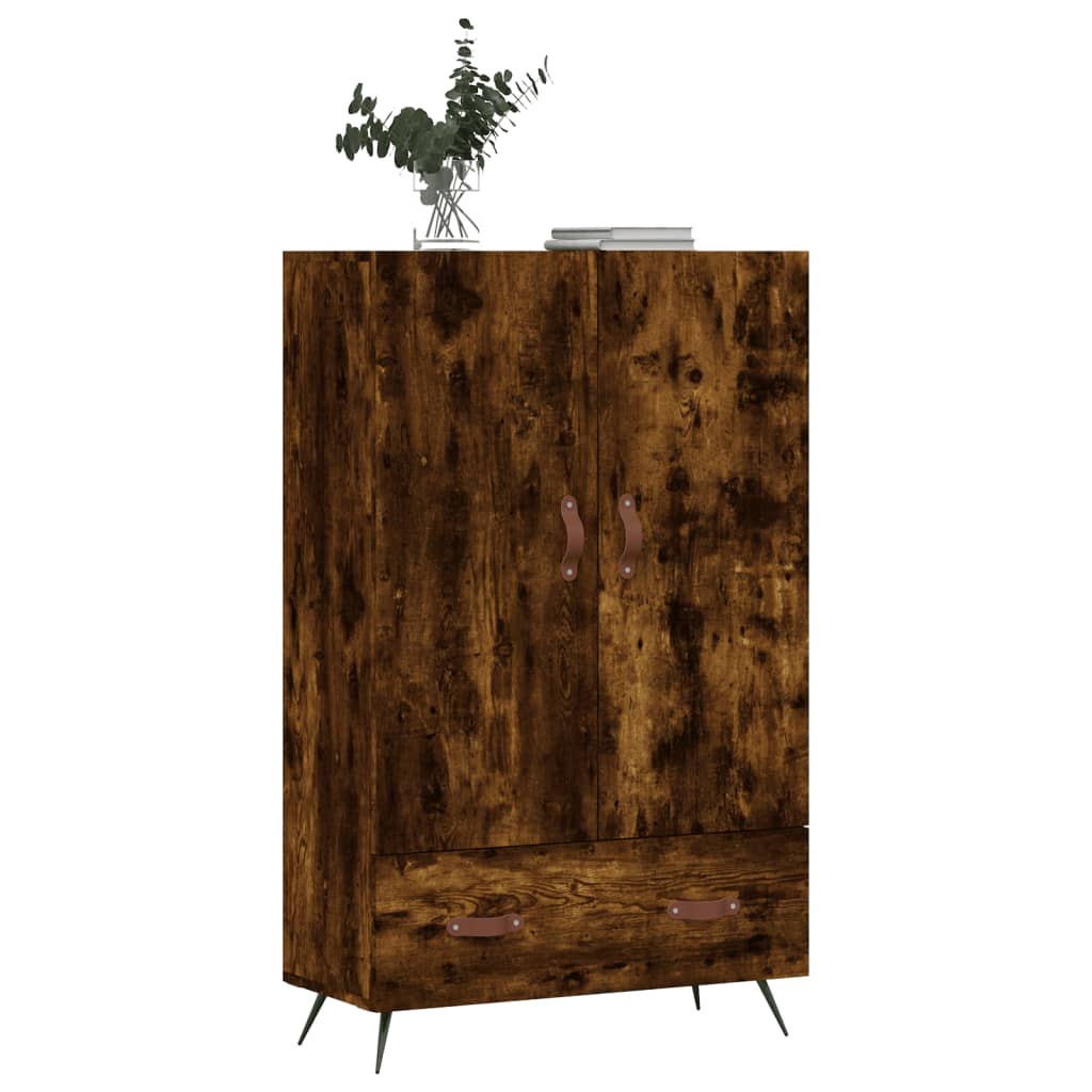 Hohes Sideboard aus geräucherter Eiche, 69,5 x 31 x 115 cm, Holzwerkstoff