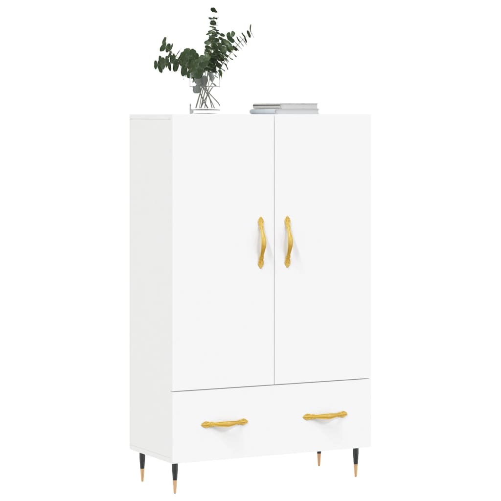 Buffet haut blanc 69,5x31x115 cm bois d'ingénierie