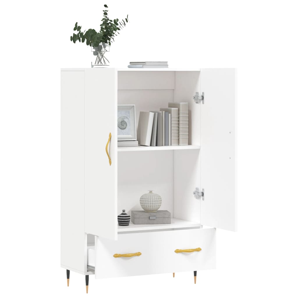 Buffet haut blanc 69,5x31x115 cm bois d'ingénierie