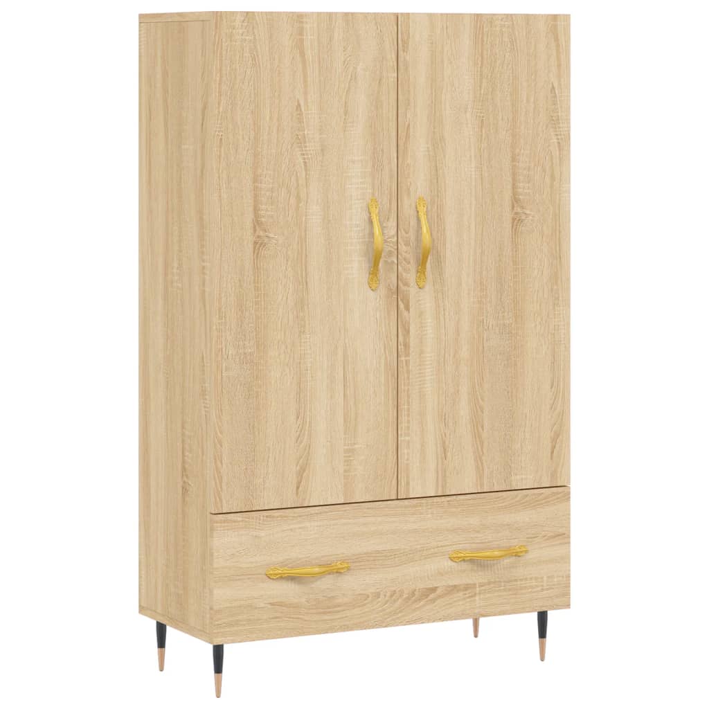 Hohes Sideboard aus Sonoma-Eiche, 69,5 x 31 x 115 cm, Holzwerkstoff