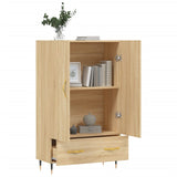 Hohes Sideboard aus Sonoma-Eiche, 69,5 x 31 x 115 cm, Holzwerkstoff