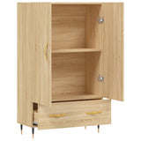 Hohes Sideboard aus Sonoma-Eiche, 69,5 x 31 x 115 cm, Holzwerkstoff