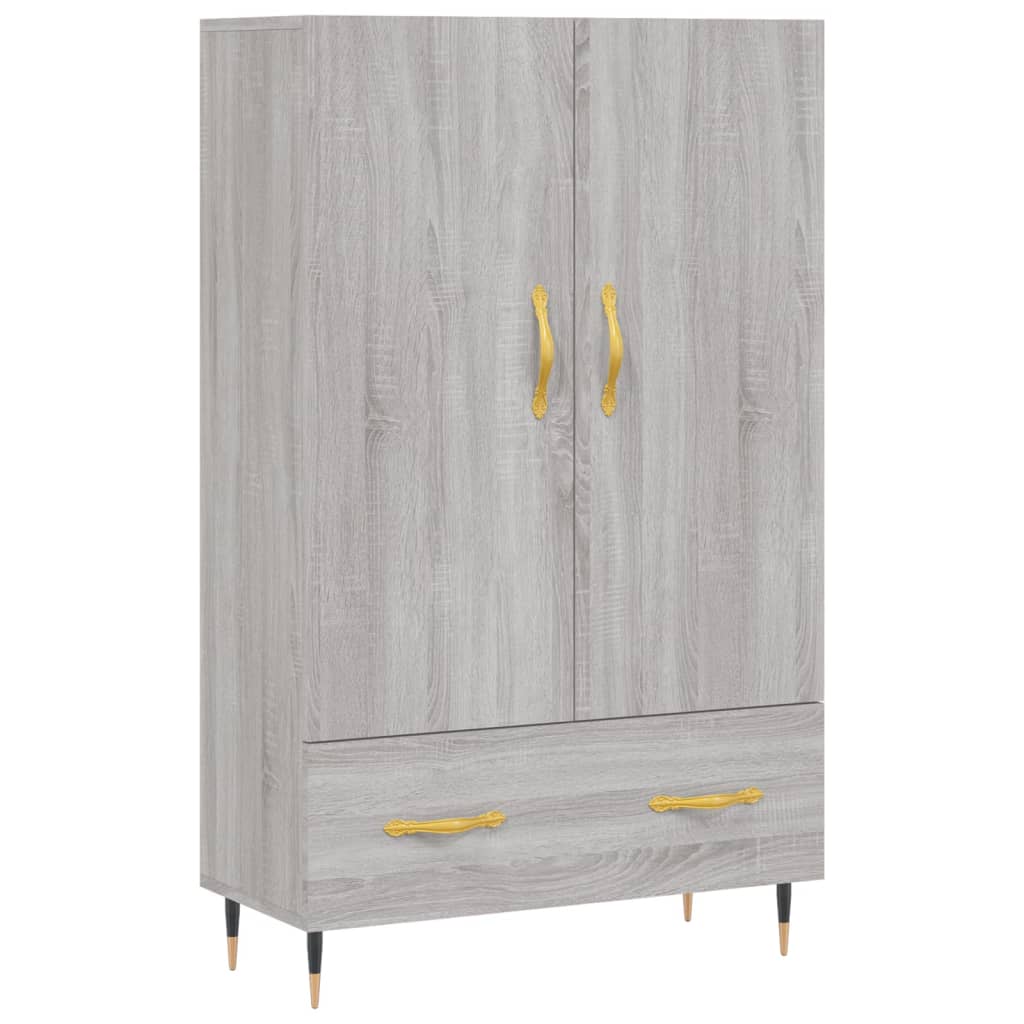 Buffet haut sonoma gris 69,5x31x115 cm bois d'ingénierie