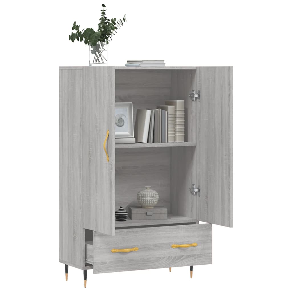 Buffet haut sonoma gris 69,5x31x115 cm bois d'ingénierie