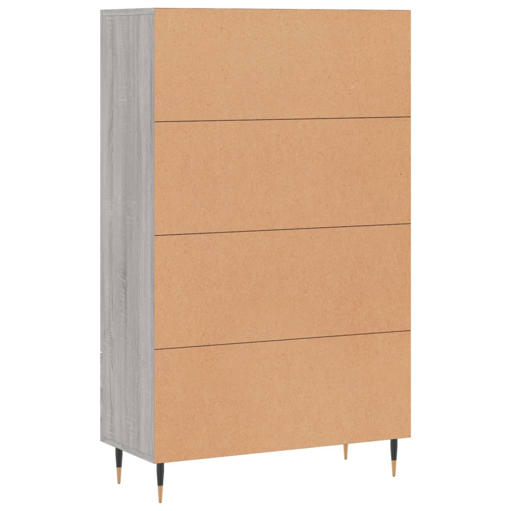 Buffet haut sonoma gris 69,5x31x115 cm bois d'ingénierie