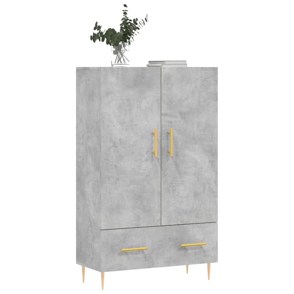 Concrete gray high sideboard 69.5x31x115 cm engineered wood