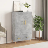 Concrete gray high sideboard 69.5x31x115 cm engineered wood