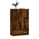 Buffet haut chêne fumé 69,5x31x115 cm bois d'ingénierie