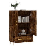 Buffet haut chêne fumé 69,5x31x115 cm bois d'ingénierie