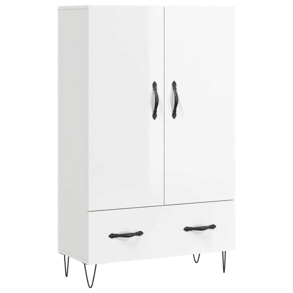 High sideboard white gloss 69.5x31x115 cm engineered wood