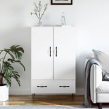 High sideboard white gloss 69.5x31x115 cm engineered wood