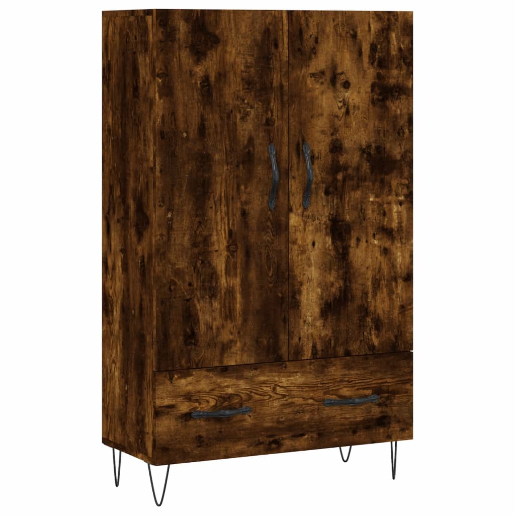 Hohes Sideboard aus geräucherter Eiche, 69,5 x 31 x 115 cm, Holzwerkstoff