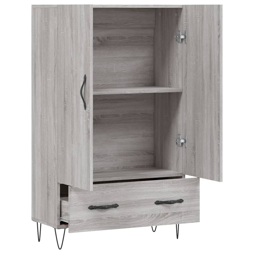 Buffet haut sonoma gris 69,5x31x115 cm bois d'ingénierie