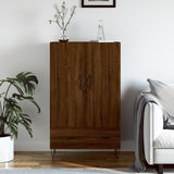 High sideboard brown oak 69.5x31x115 cm engineered wood