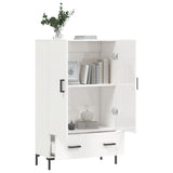 Buffet haut blanc brillant 69,5x31x115 cm bois d'ingénierie