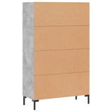 Betongraues hohes Sideboard 69,5 x 31 x 115 cm, Holzwerkstoff