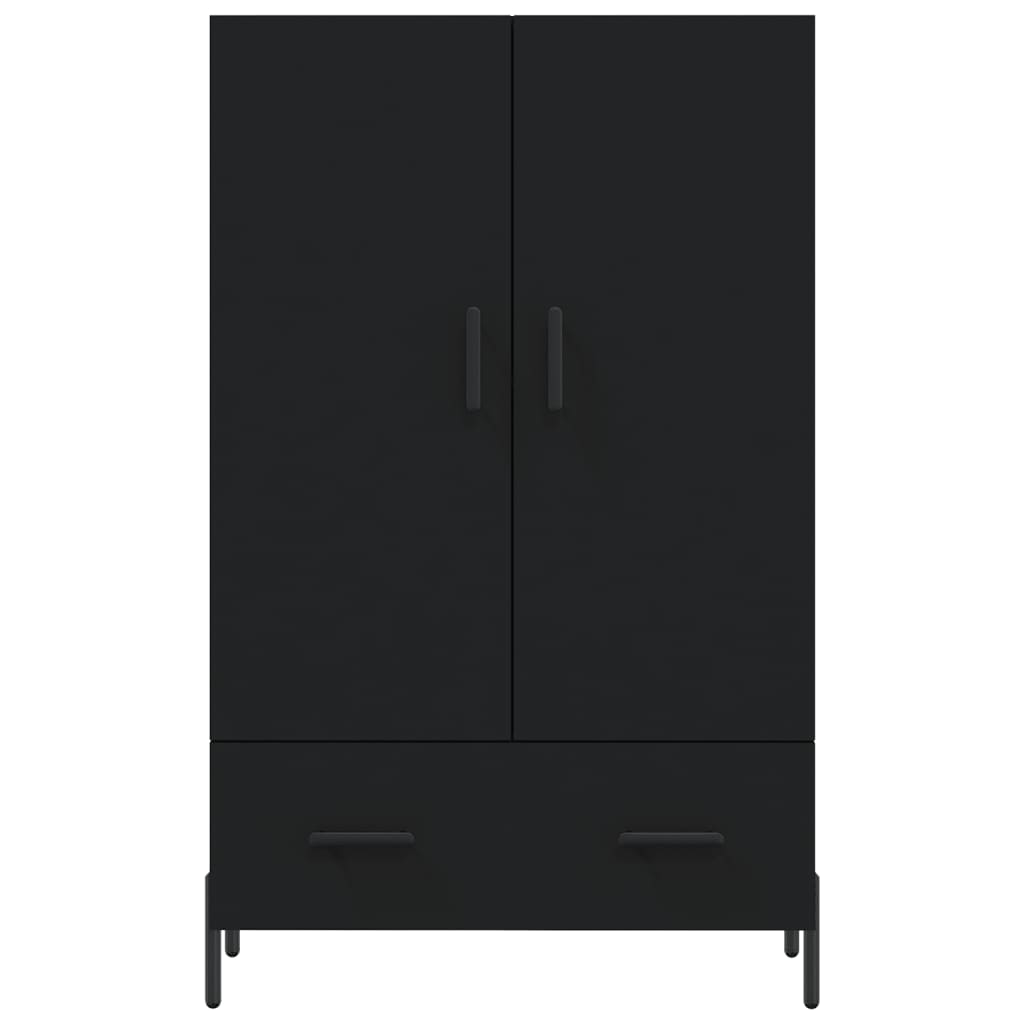 Buffet haut noir 69,5x31x115 cm bois d'ingénierie