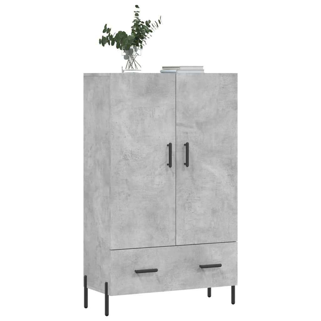 Concrete gray high sideboard 69.5x31x115 cm engineered wood