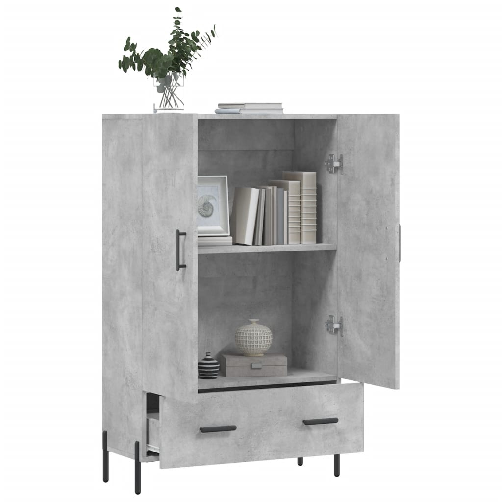 Concrete gray high sideboard 69.5x31x115 cm engineered wood