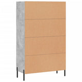 Betongraues hohes Sideboard 69,5 x 31 x 115 cm, Holzwerkstoff