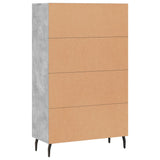 Betongraues hohes Sideboard 69,5 x 31 x 115 cm, Holzwerkstoff