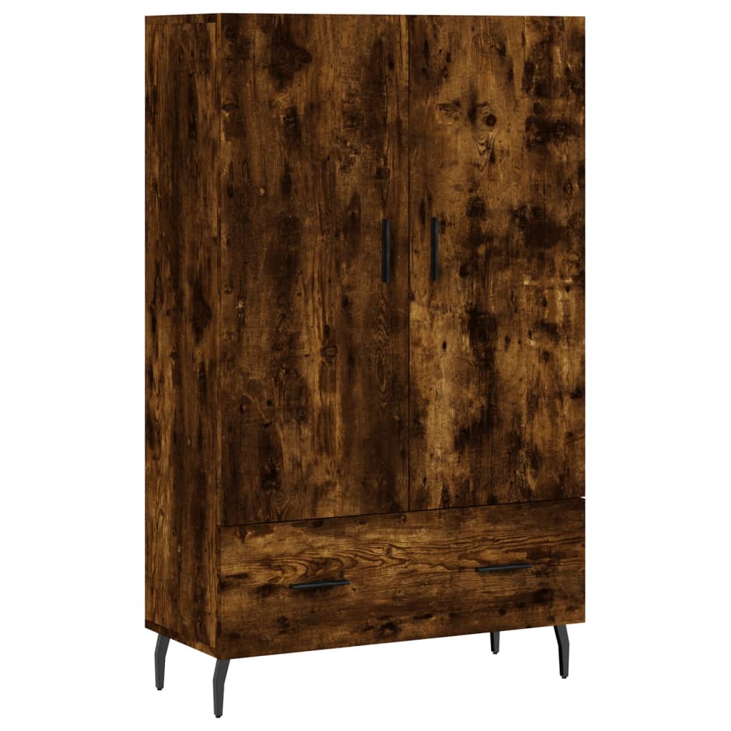 Hohes Sideboard aus geräucherter Eiche, 69,5 x 31 x 115 cm, Holzwerkstoff