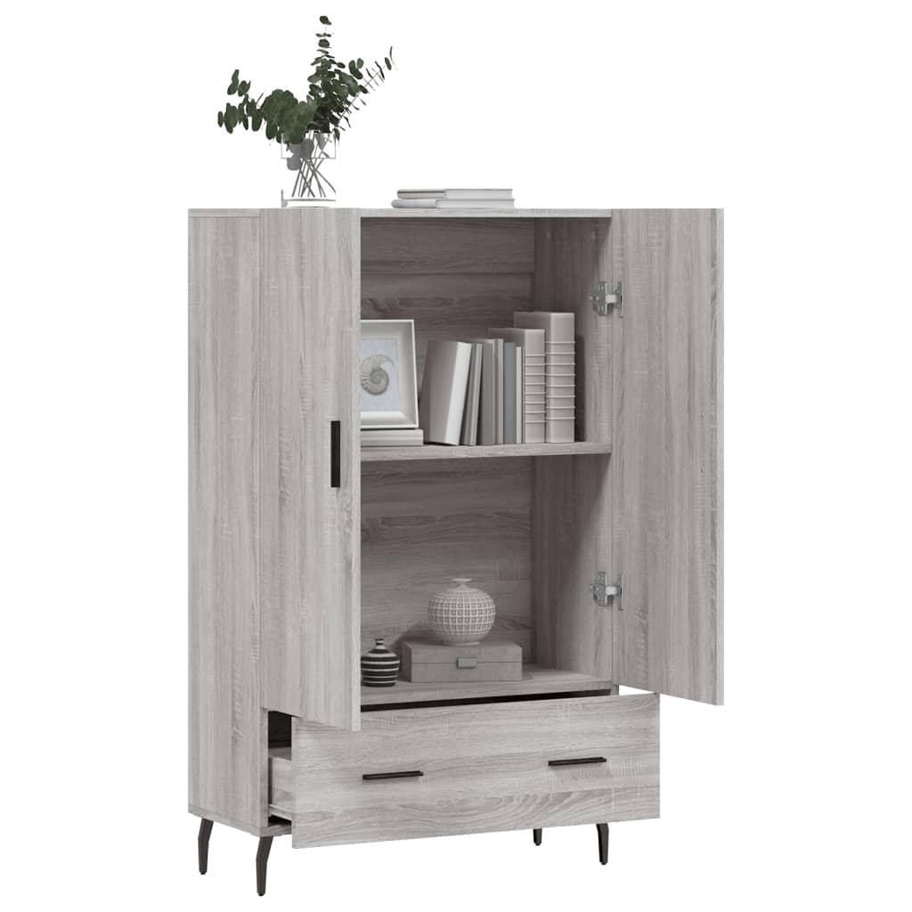 Buffet haut sonoma gris 69,5x31x115 cm bois d'ingénierie