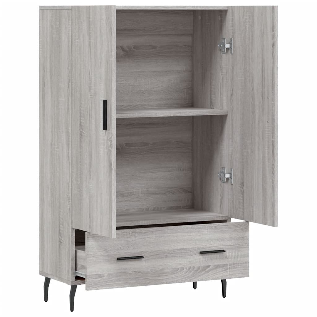 Buffet haut sonoma gris 69,5x31x115 cm bois d'ingénierie