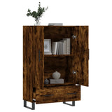 Buffet haut chêne fumé 69,5x31x115 cm bois d'ingénierie