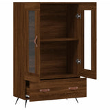 Buffet haut chêne marron 69,5x31x115 cm bois d'ingénierie