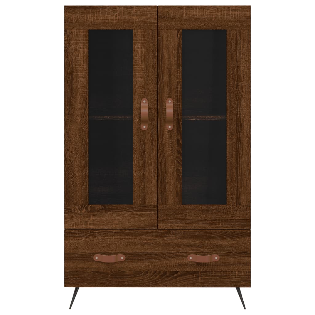 Buffet haut chêne marron 69,5x31x115 cm bois d'ingénierie