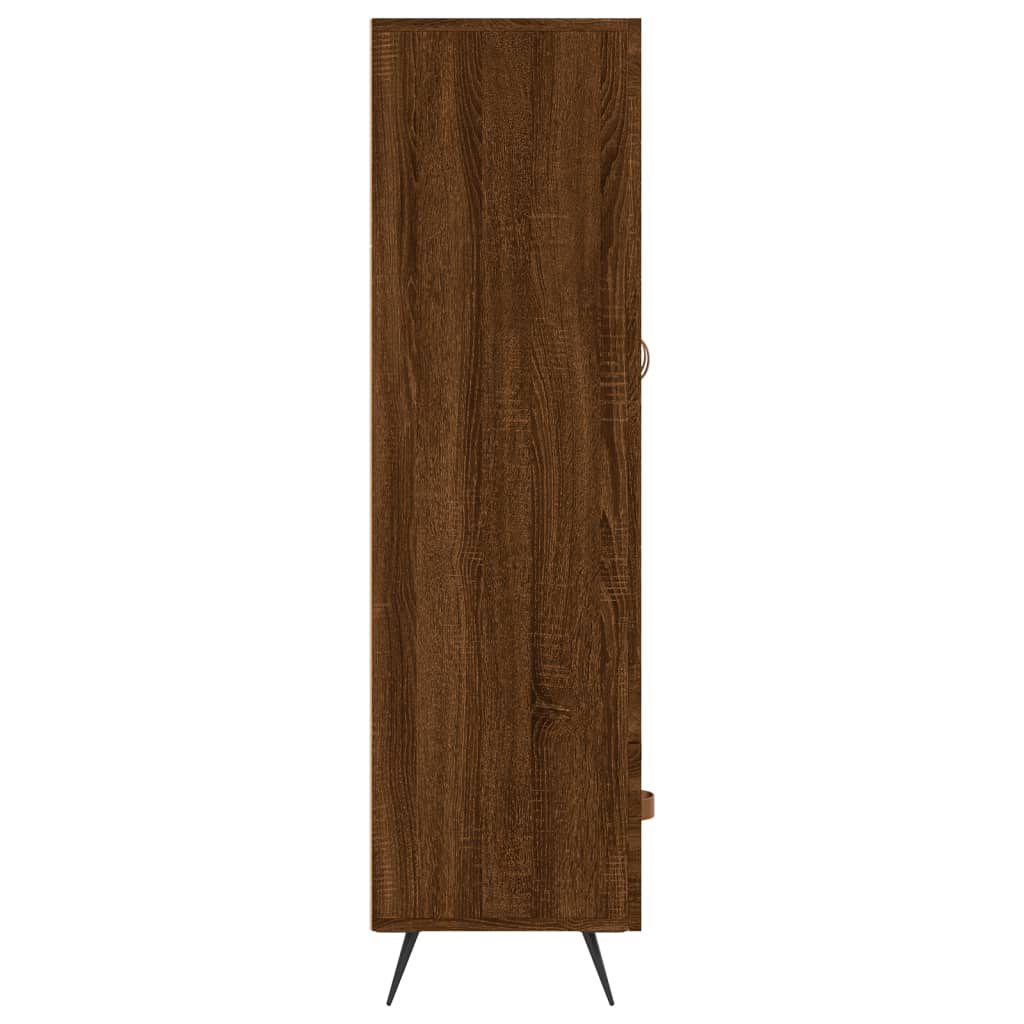 Buffet haut chêne marron 69,5x31x115 cm bois d'ingénierie