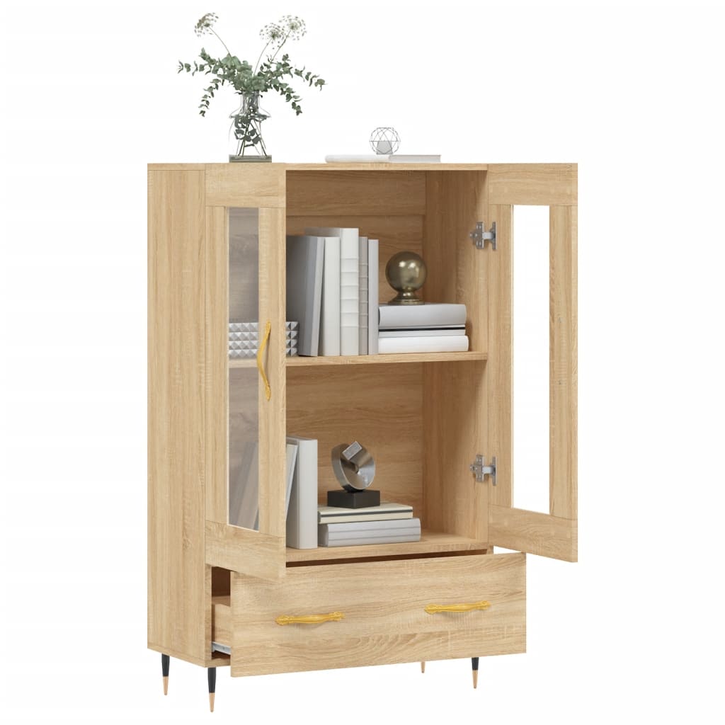 Hohes Sideboard aus Sonoma-Eiche, 69,5 x 31 x 115 cm, Holzwerkstoff