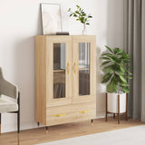 Hohes Sideboard aus Sonoma-Eiche, 69,5 x 31 x 115 cm, Holzwerkstoff