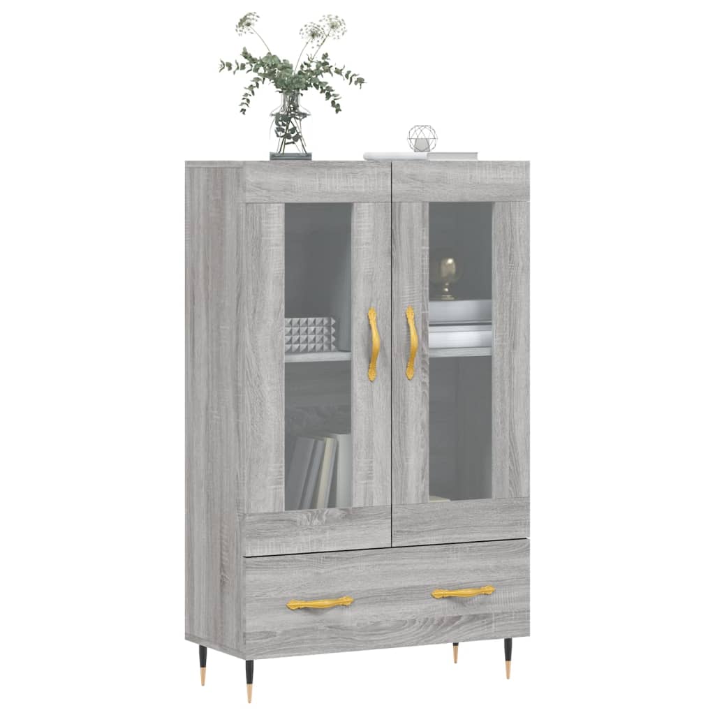 Buffet haut sonoma gris 69,5x31x115 cm bois d'ingénierie