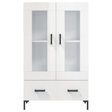 Buffet haut blanc brillant 69,5x31x115 cm bois d'ingénierie